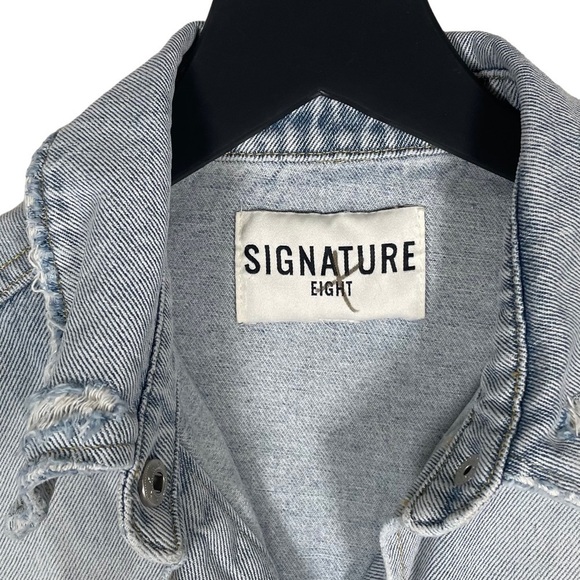 Signature 8 Distressed Denim Shacket - Picture 9 of 10